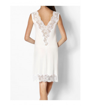 Beautiful loungewear nightdress with lace trim and plunging backline- Coemi-lingerie