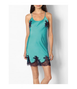 Glamorous strappy satin nightdress with lace inserts