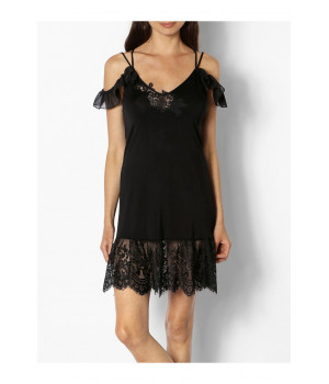 Babydoll with thin straps and lace inserts 