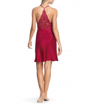 Nightdress with thin lace straps along and under the bust and around the back