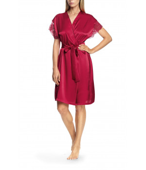 Robe with short, lace-trimmed sleeves - Gulia