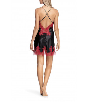 Satin and lace nightdress with thin straps that cross at the back - Eternal Glam