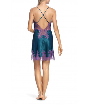 Satin and lace nightdress with thin straps that cross at the back - Eternal Glam