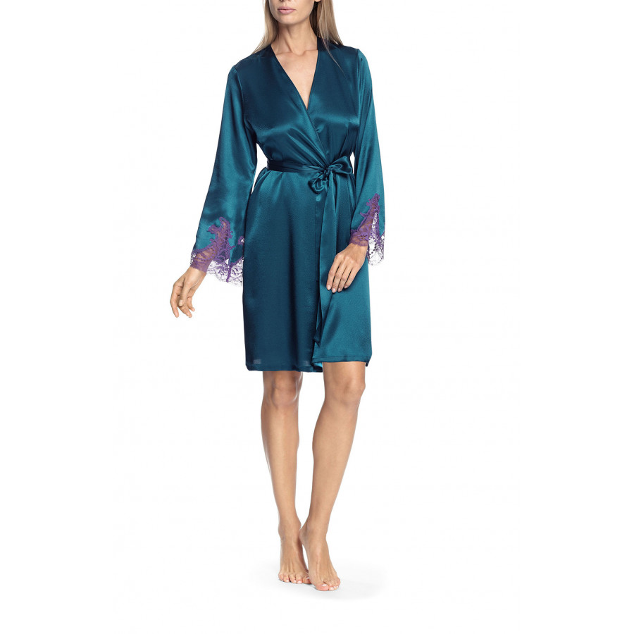 Robe with long, lace-trimmed sleeves - Eternal Glam