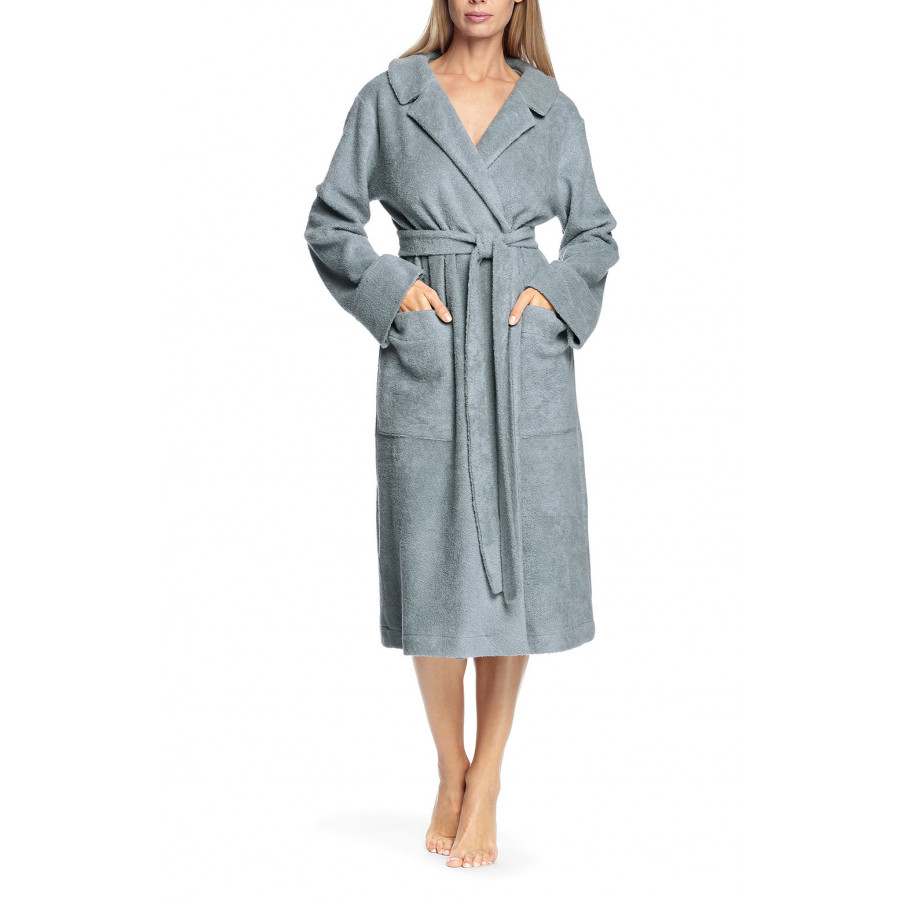 Long, long-sleeved robe belted at the waist - Antonia