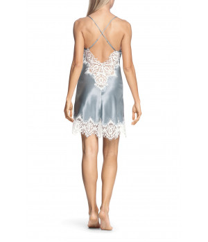 Satin and lace nightdress with thin straps that cross at the back - Lia
