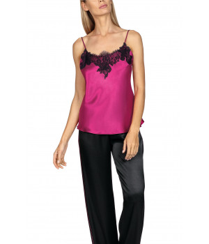 Brightly-coloured satin and lace strappy top. Coemi-lingerie