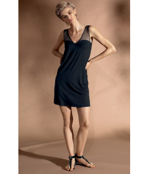 Sleeveless mid-thigh-length loungewear nightdress. Coemi-lingerie