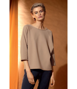 Sweat-shirt douillet manches ¾ amples col rond