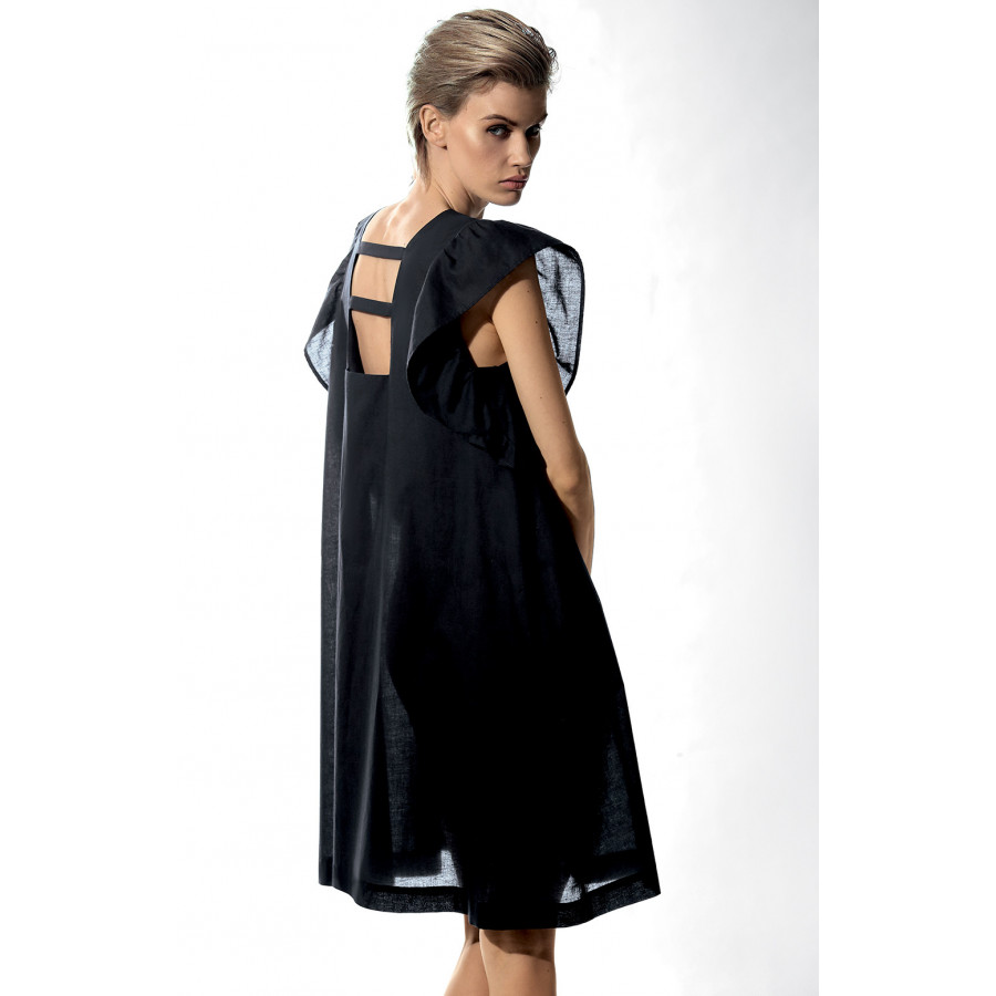 Geometric nightdress with puffed sleeves. Coemi-lingerie