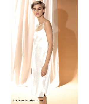 100% silk strappy knee-length slip dress. Coemi-lingerie