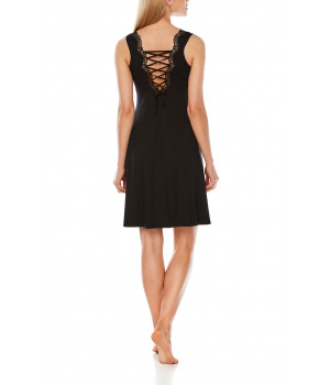 Sleeveless nightdress/lounge robe with lace and criss-cross straps at the back - Coemi-lingerie