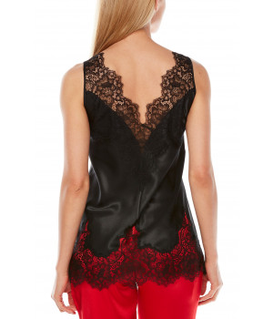Long, sleeveless satin and lace top - Coemi-Lingerie