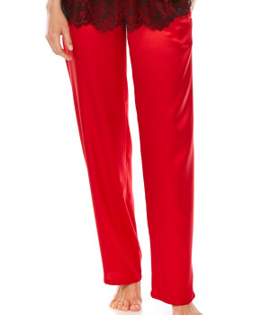 Gerade, weite Pyjama-Hose aus rotem Satin - Coemi-Lingerie