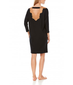 Tunic-style, long-sleeve nightdress with a lacey back - Coemi-Lingerie