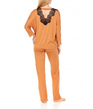 Pyjama aus Micromodal mit langen Ärmeln und Spitze - Coemi-Lingerie