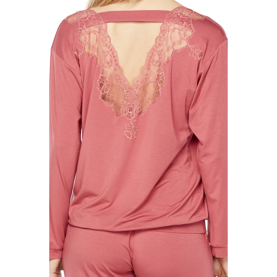 Micromodal and lace pyjamas with a slightly baggy top - Coemi-Lingerie