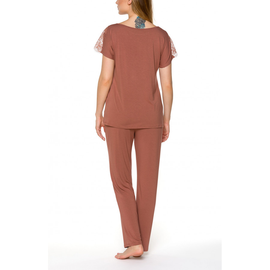 Two-piece pyjamas with round neck and short sleeves - Coemi-lingerie