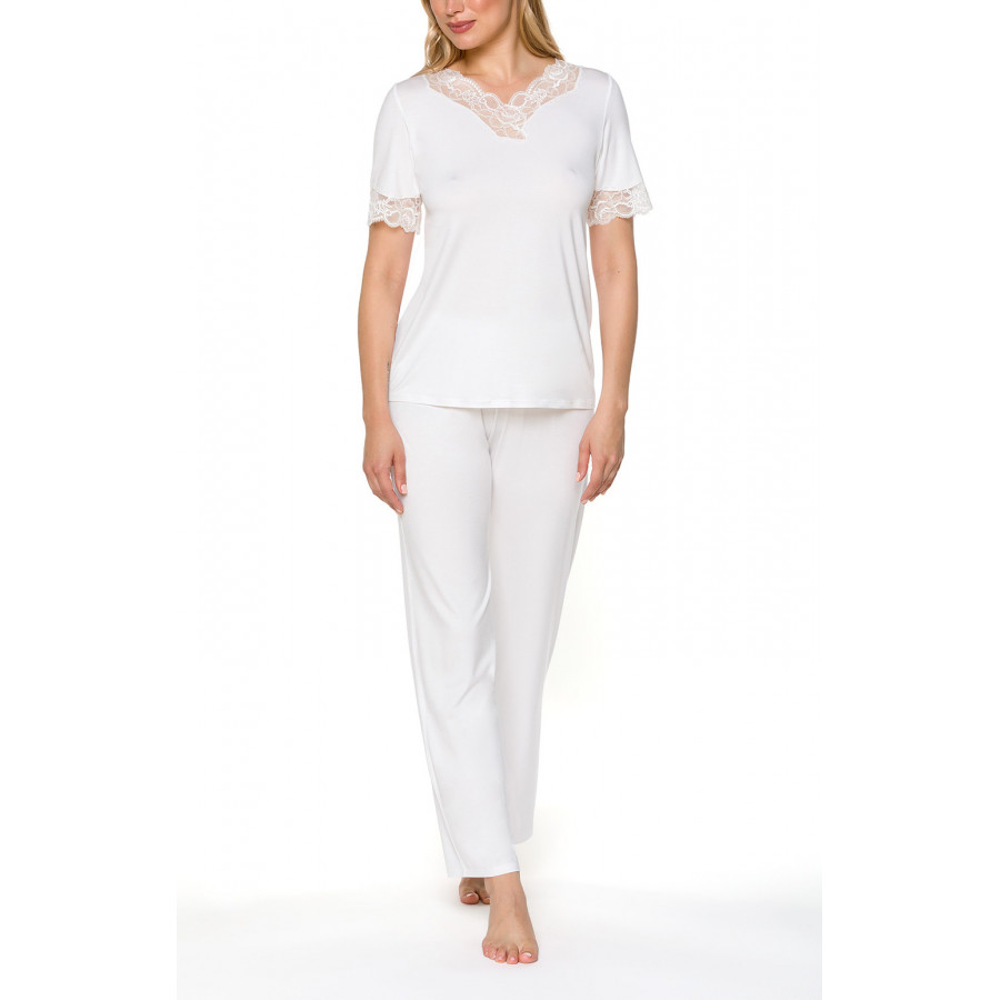 Pyjamas/loungewear with T-shirt-style top and straight-cut bottoms - Coemi-lingerie