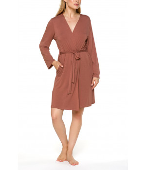 Classic short fitted dressing gown with long sleeves Different colours - Coemi-lingerie