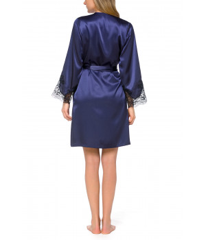 Elegant, short satin dressing gown with belt - Coemi-lingerie