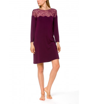 Tunic-style, long-sleeve nightdress in a blend of micromodal and elastane