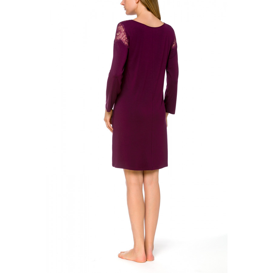 Tunic-style, long-sleeve nightdress in a blend of micromodal and elastane - Coemi-lingerie