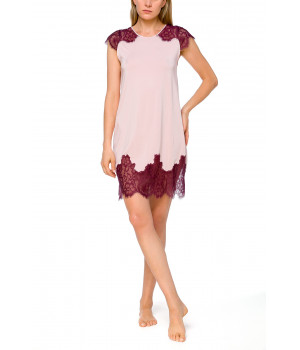 Pretty little tunic-style nightdress with short, flared lace sleeves - Coemi-lingerie
