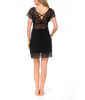 Micromodal and lace negligee with short, flared sleeves - Coemi-lingerie