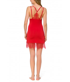 Nuisette sexy rouge flamboyante bretelles réglables et dentelle - Coemi-lingerie