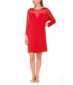 Tunic-style nightdress with batwing sleeves and lace - Coemi-lingerie