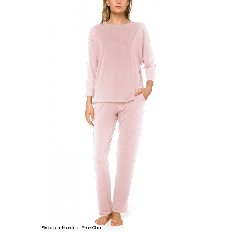 Kuscheliger zweiteiliger Pyjama aus Micromodal und Elasthan mit ¾-Ärmeln - Coemi-lingerie