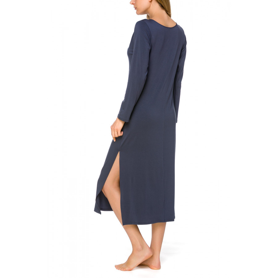 Long nightdress/lounge robe with V-neckline and side slits - Coemi-lingerie