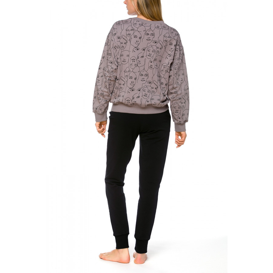 Komfortables Sweatshirt mit Rundhalsausschnitt, bedruckt oder einfarbig - Coemi-lingerie