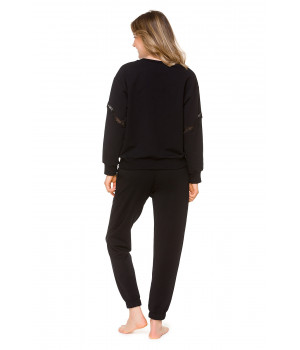 Pantalon de détente noir en coton  confortable et douillet - Coemi-loungewear