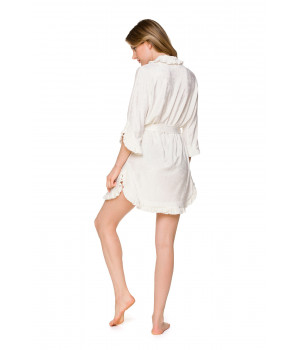 Gorgeous little dressing gown in a blend of bamboo fibre with three-quarter-length, flared sleeves - Coemi-lingerie