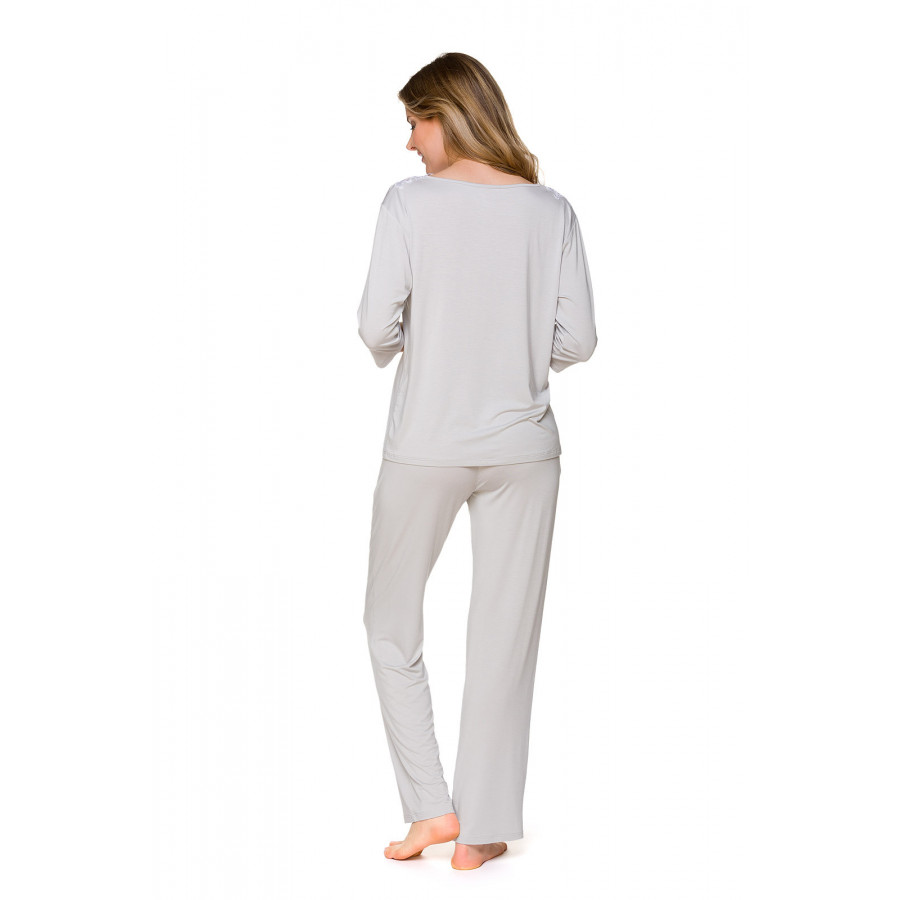Zweiteiliger Pyjama aus Micromodal und Spitze mit ¾-Ärmeln - Coemi-lingerie