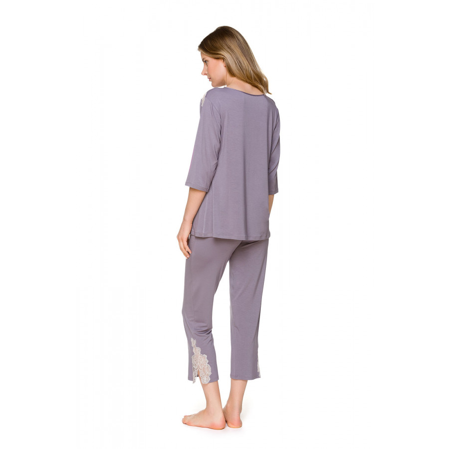 Two-piece pyjamas with three-quarter-length sleeves and three-quarter-length bottoms- Coemi-lingerie