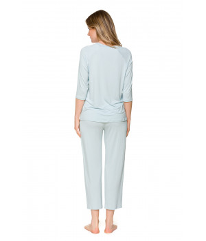 Micromodal pyjamas with three-quarter-length sleeves and bottoms, and a V-neckline - Coemi-lingerie