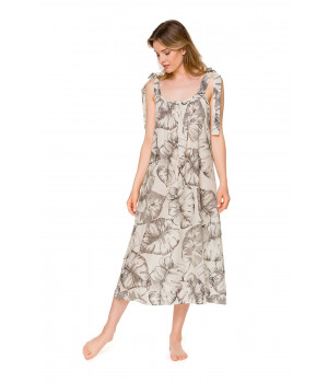 Long nightdress/lounge robe in light and airy cotton voile