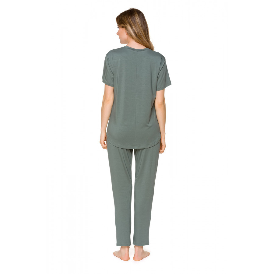 Straight-cut, flowing lounge bottoms in supple Tencel® fabric with a wide fitted waistband - Coemi-loungewear