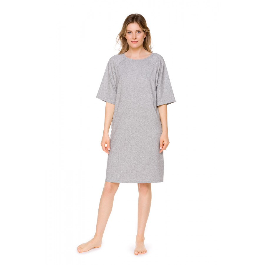 Hauskleid im Tunika-Stil aus Tencel® mit kurzen Ärmeln und Rundhalsausschnitt - Coemi-lingerie