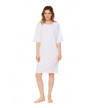 Hauskleid im Tunika-Stil aus Tencel® mit kurzen Ärmeln und Rundhalsausschnitt