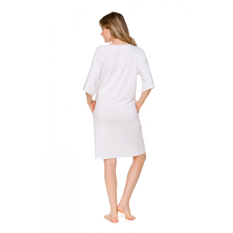 Robe d'intérieur forme tunique manches courtes col rond en Tencel® - Coemi-lingerie