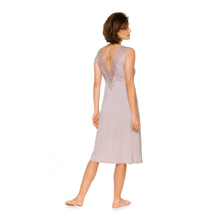 Ärmelloses Nachthemd / Hauskleid aus Micromodal mit Spitze - Coemi-lingerie