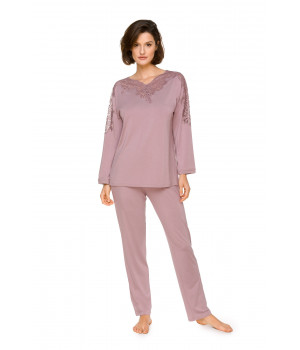 Pyjamas/loungewear outfit in micromodal fabric, loose-fitting top with long sleeves
