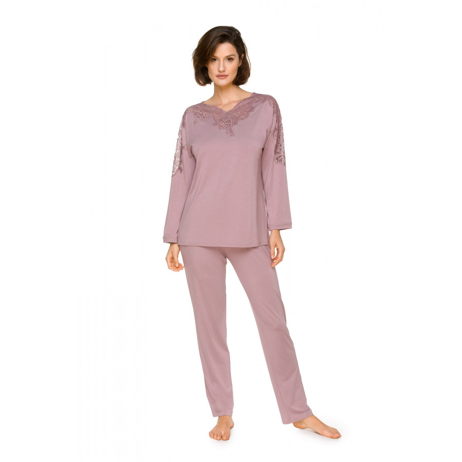 Pyjama / Hausanzug aus Micromodal mit weitem Oberteil mit langen Ärmeln - Coemi-lingerie