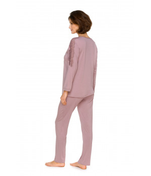 Pyjamas/loungewear outfit in micromodal fabric, loose-fitting top with long sleeves - Coemi-lingerie