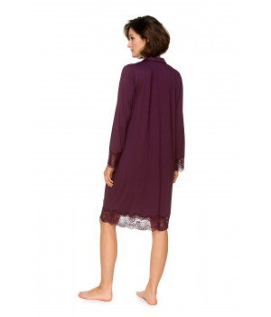 Micromodal and lace nightdress/lounge robe, buttoned all the way up the front - Coemi-lingerie