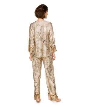 Zweiteiliger Pyjama / Hausanzug aus Viskose mit weitem Oberteil mit langen Ärmeln - Coemi-lingerie